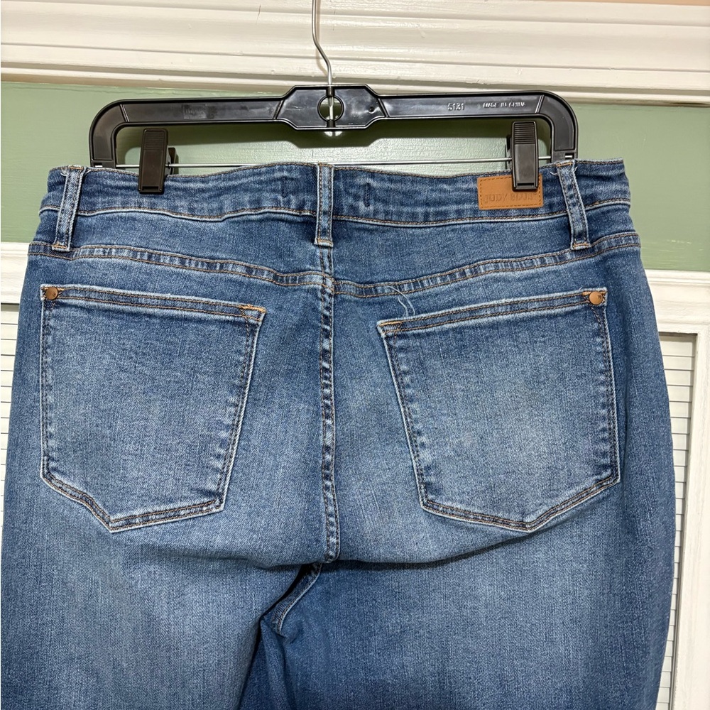 Judy Blue Jeans Womens Size 32 Boyfriend Fit Med Wash Blue Stretch - Picture 5 of 8